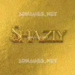 shazly in All Gold style - 3D name wallpaper