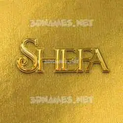 shefa in All Gold style - 3D name wallpaper