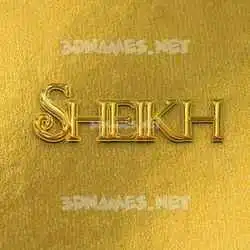 sheikh in All Gold style - 3D name wallpaper