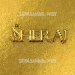 sheraj in All Gold style - 3D name wallpaper