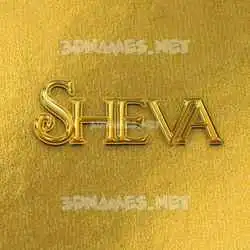 sheva in All Gold style - 3D name wallpaper