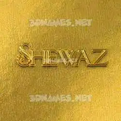 shewaz in All Gold style - 3D name wallpaper