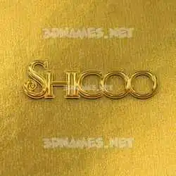 shicoo in All Gold style - 3D name wallpaper