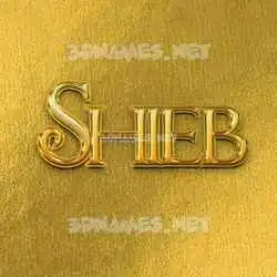 shieb in All Gold style - 3D name wallpaper