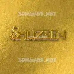 shuzeen in All Gold style - 3D name wallpaper