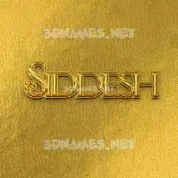 siddesh in All Gold style - 3D name wallpaper