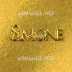 simone in All Gold style - 3D name wallpaper