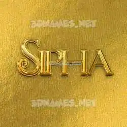 sipha in All Gold style - 3D name wallpaper