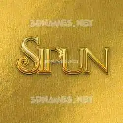 sipun in All Gold style - 3D name wallpaper