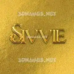 sivvie in All Gold style - 3D name wallpaper