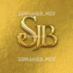 sjb in All Gold style - 3D name wallpaper
