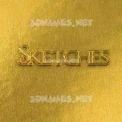 sketches in All Gold style - 3D name wallpaper
