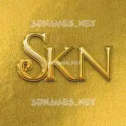 skn in All Gold style - 3D name wallpaper