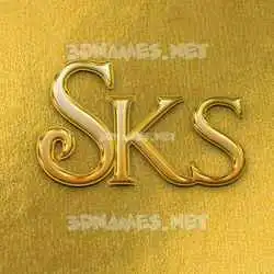 sks in All Gold style - 3D name wallpaper