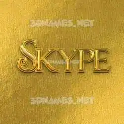 skype in All Gold style - 3D name wallpaper