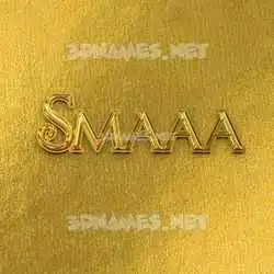 smaaa in All Gold style - 3D name wallpaper