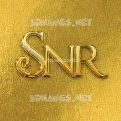 snr in All Gold style - 3D name wallpaper