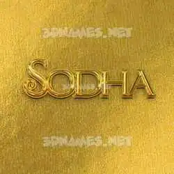 sodha in All Gold style - 3D name wallpaper