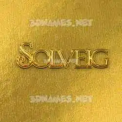 solveig in All Gold style - 3D name wallpaper