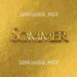 sommer in All Gold style - 3D name wallpaper