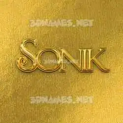 sonik in All Gold style - 3D name wallpaper