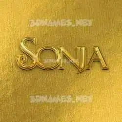 sonja in All Gold style - 3D name wallpaper