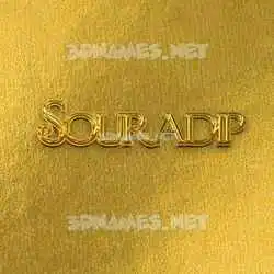 souradip in All Gold style - 3D name wallpaper