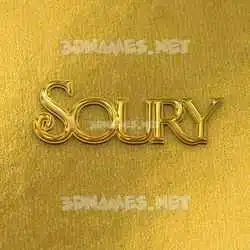 soury in All Gold style - 3D name wallpaper