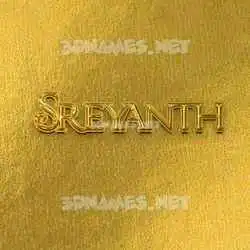 sreyanth in All Gold style - 3D name wallpaper