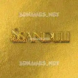 ssanduli in All Gold style - 3D name wallpaper