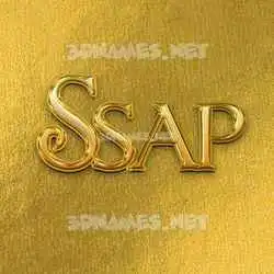ssap in All Gold style - 3D name wallpaper