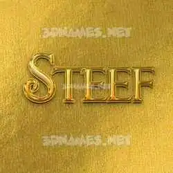 steef in All Gold style - 3D name wallpaper