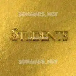 students in All Gold style - 3D name wallpaper