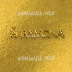 subamona in All Gold style - 3D name wallpaper