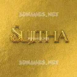 sujitha in All Gold style - 3D name wallpaper