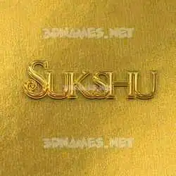 sukshu in All Gold style - 3D name wallpaper