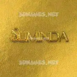 suminda in All Gold style - 3D name wallpaper