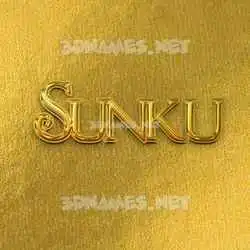 sunku in All Gold style - 3D name wallpaper