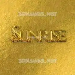 sunrise in All Gold style - 3D name wallpaper