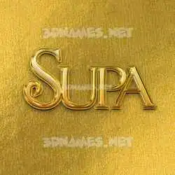 supa in All Gold style - 3D name wallpaper