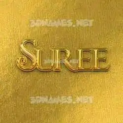 suree in All Gold style - 3D name wallpaper