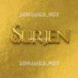 surjen in All Gold style - 3D name wallpaper