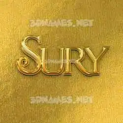 sury in All Gold style - 3D name wallpaper