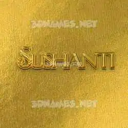 sushanti in All Gold style - 3D name wallpaper
