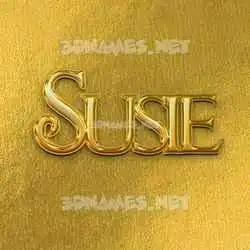 susie in All Gold style - 3D name wallpaper