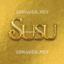 susu in All Gold style - 3D name wallpaper