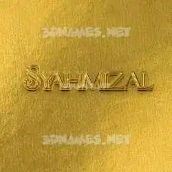 syahmizal in All Gold style - 3D name wallpaper