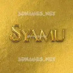 syamu in All Gold style - 3D name wallpaper
