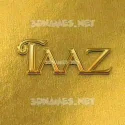taaz in All Gold style - 3D name wallpaper