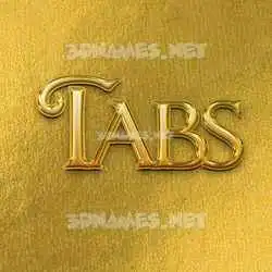 tabs in All Gold style - 3D name wallpaper